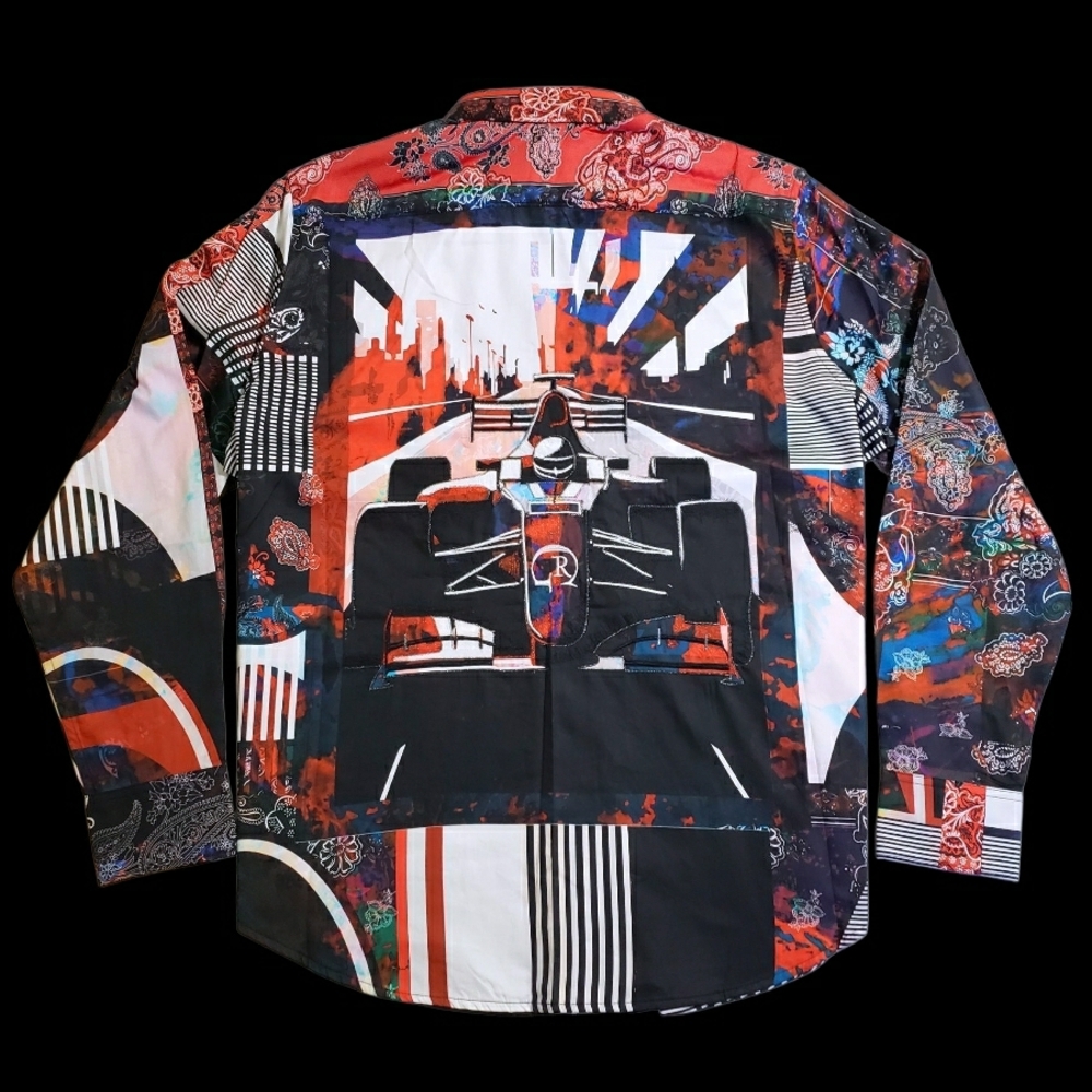 NEW Robert Graham $358 Vibrant Multicolor Artwork 2XL Button Down Sport Shirt